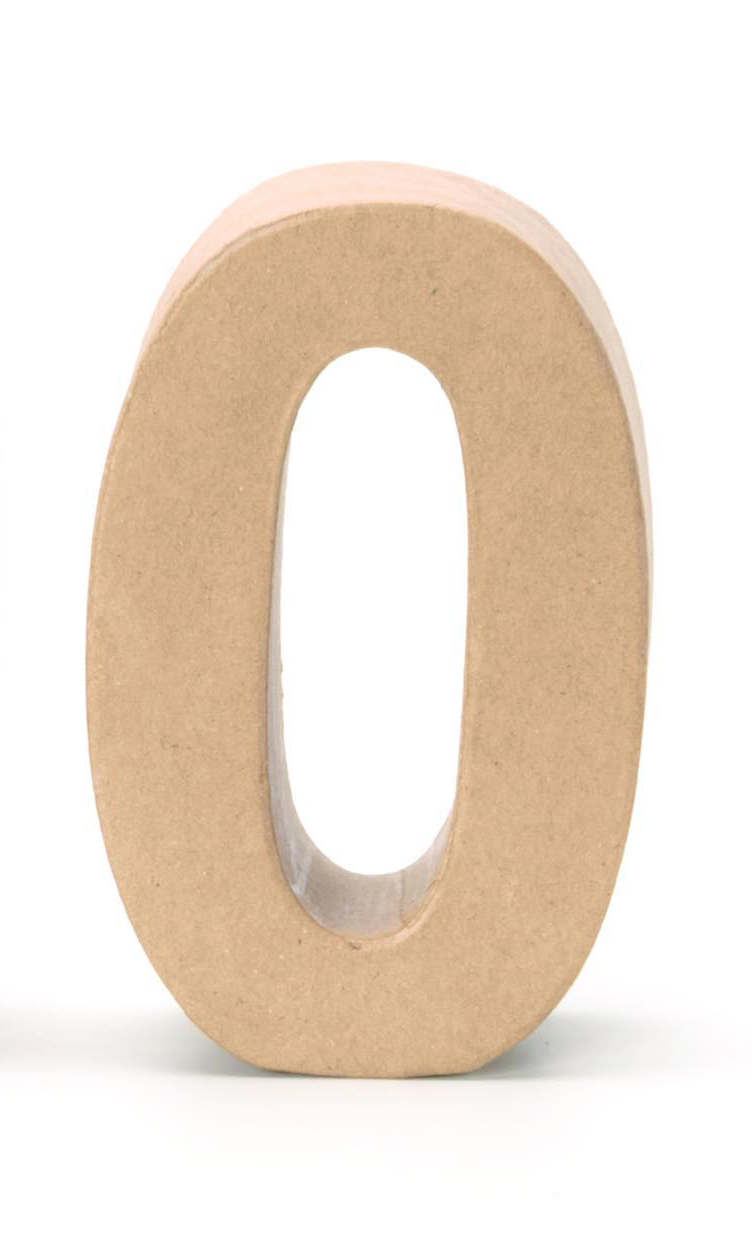 Papp-Zahl 0 17,5x5,5cm